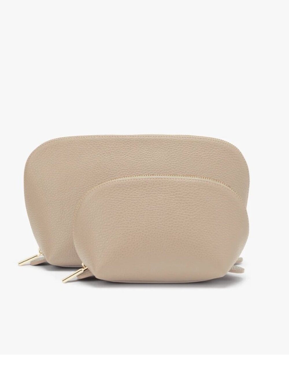 Cuyana Stone Leather Makeup Bag Travel Case Pouch Cosmetic Beauty Essentials